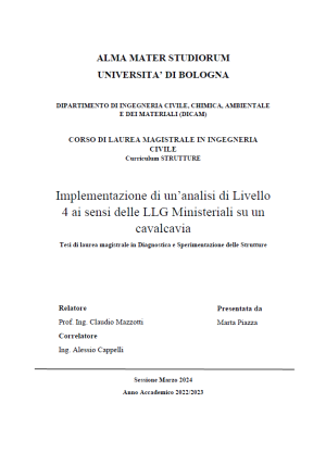 IMPLEMENTAZIONE DI UN'ANALISI DI LIVELLO 4 AI SENSI DELLE LLG MINISTERIALI SU UN CAVALCAVIA